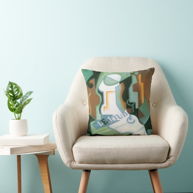 Coussin Bouteille et plat de fruits de Juan Gris, Cubisme  (Chaise)