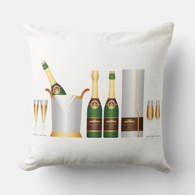 Coussin bouteilles de champagne (Recto)