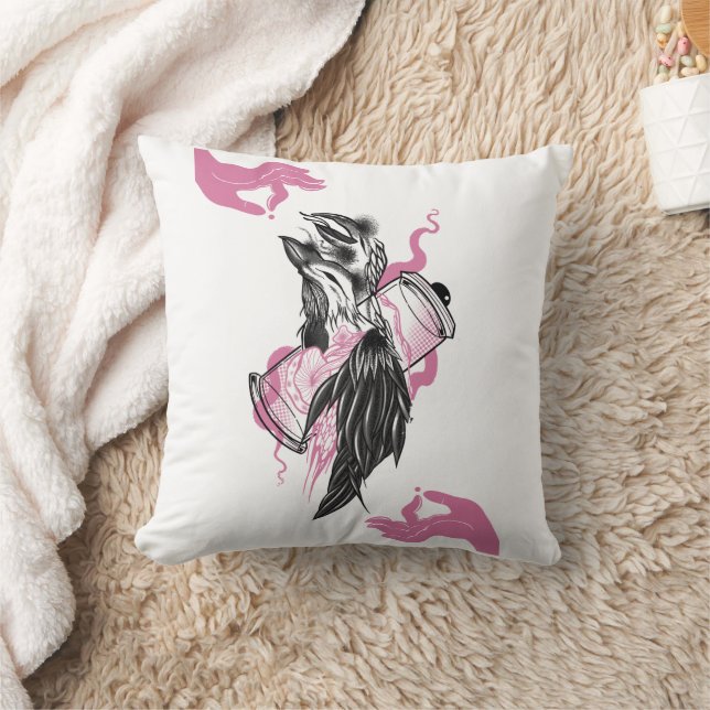 Coussin Bouteilles de potion et corbeau d'Halloween Jeter  (Couverture)