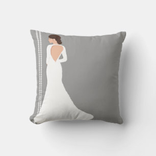 Coussin Boutique Mariage blanc moderne de lingerie
