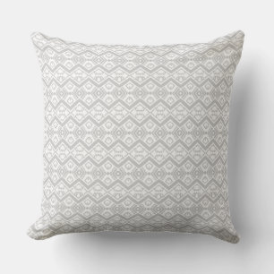Coussin Bouton de la tasse motif de zigzag gris mou