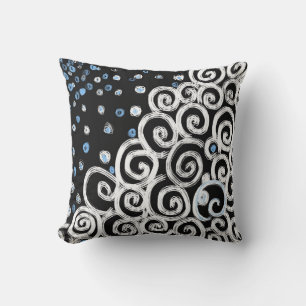 Coussin Boutons blancs simples et gras sur conception liné