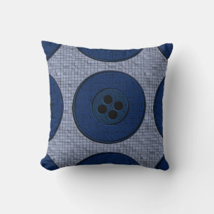 Coussin Boutons bleus