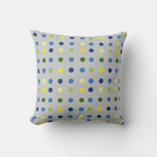 Coussin Boutons jaunes et points bleus d'Iris