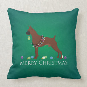 Coussin Boxer Chien Joyeux Noël Design