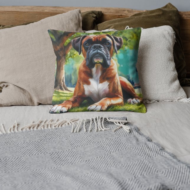 Coussin Boxer Chien 🐾 Wiggle Buttes & Tail Wags (Créateur téléchargé)