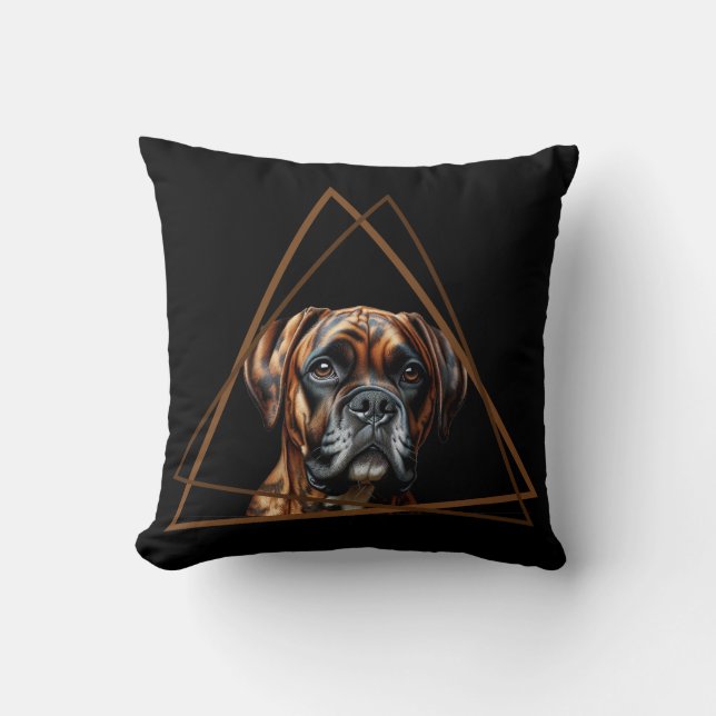 Coussin Boxer Lab noir et brun brindle (Recto)