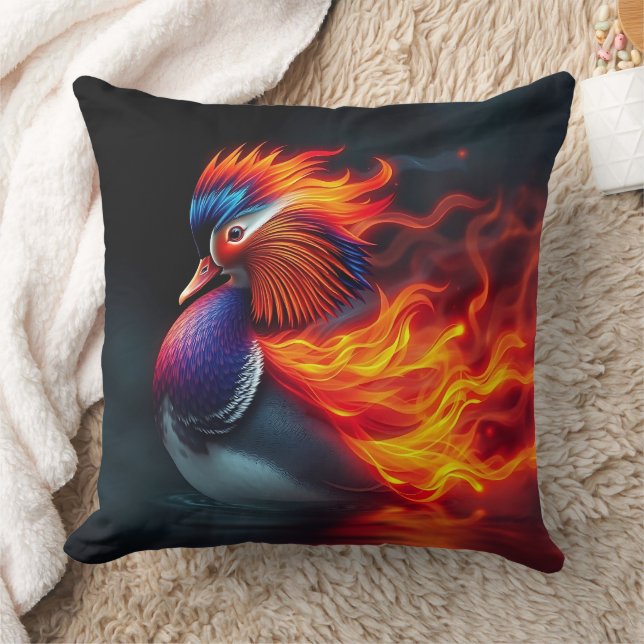 Coussin Boyon de flamme éblouissant canard mandarin chaud (Couverture)
