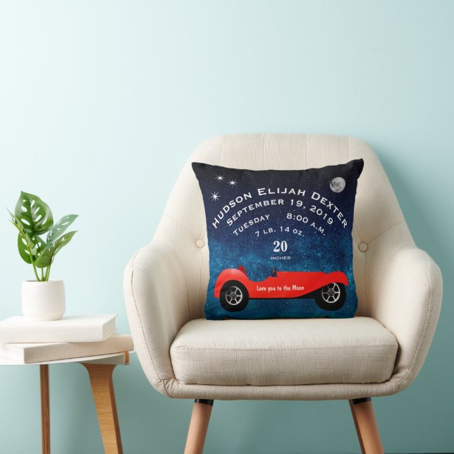 Coussin Boys Room Classic Car Love You To the Moon (Chaise)