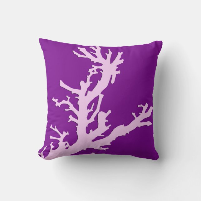 Coussin Branche corail - améthyste et orchidée (Recto)