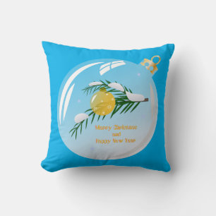 Coussin Branche de Noël décorée en bauble