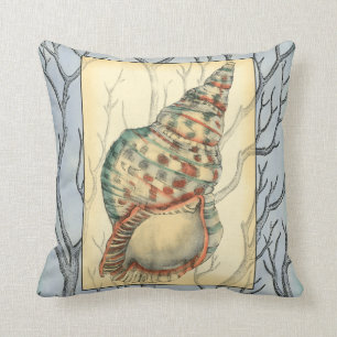 Coussin Branches de coquillage et d'arbre