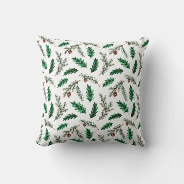 Coussin Branches de pin et cône (Recto)