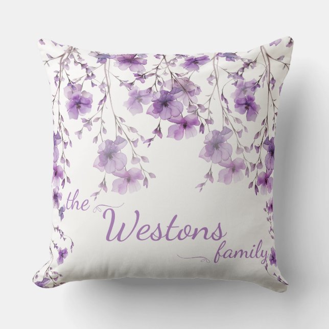 Coussin Branches Lavande Fleur Reverse Lavande (Recto)