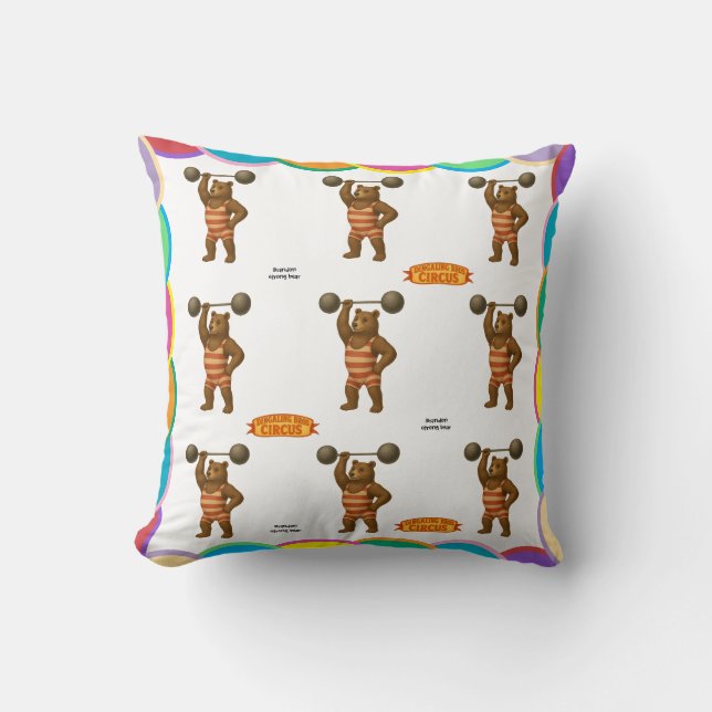 Coussin Brandon, ours dur de cirque (Recto)