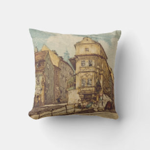 Coussin Bratislava par Richard Lux Siècle Eau-forte coloré