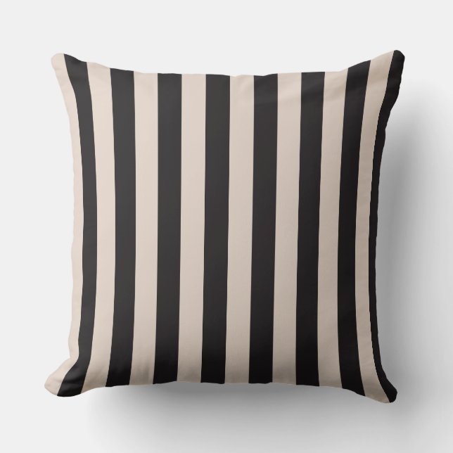 Coussin Brayures beige et noire (Recto)