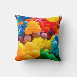 Coussin Bright abstract background of jumble of rainbow co