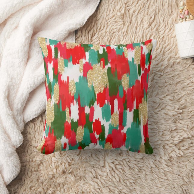 Coussin Bright Abstrait Brush Stroke Noël (Couverture)