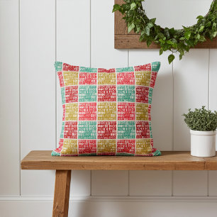 Coussin Bright Colorful "HO! Oh ! Oh ! Motif de Noël