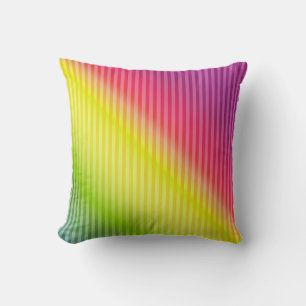 Coussin Bright neon fluorescent dégradé arc-en-ciel ombre 
