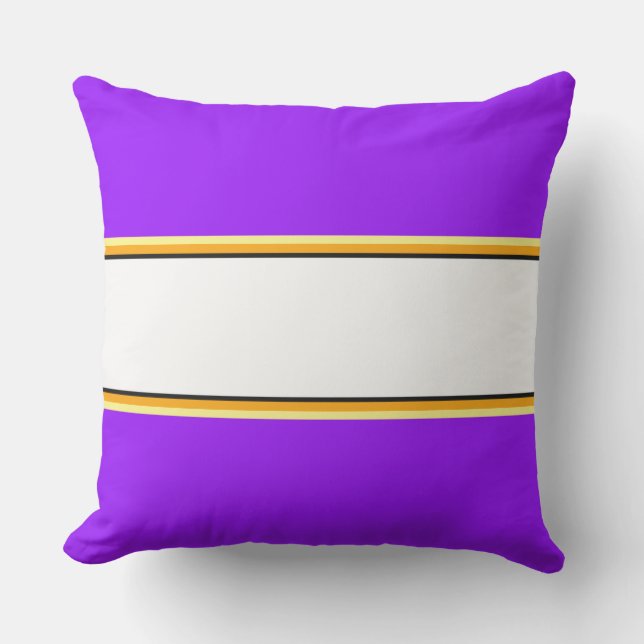 Coussin Bright Purple Orange Jaune Blanc Stripes De Course (Recto)