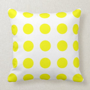 Coussin Bright Sunshine Yellow Pois on White