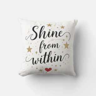 Coussin Briller de l'intérieur - Citation Céleste d'amour