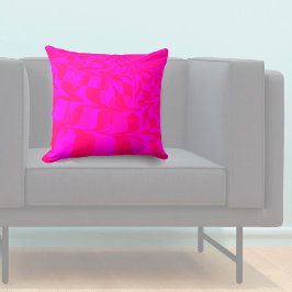 Coussin Brilliant Fuscia Abstrait Bird Tropical