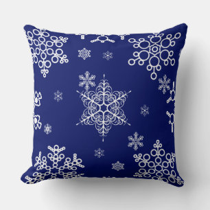 Coussin Brise hivernale Motif de flocons de neige de Noël 