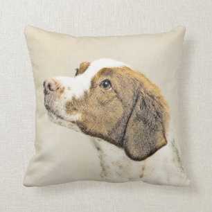 Coussin Brittany Paining - Un joli art original de chien