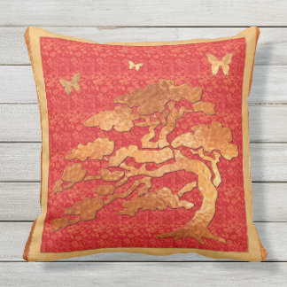 Coussin Brocade et arbre asiatique