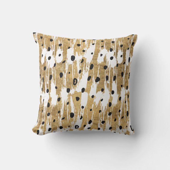 Coussin Brochures d'or Pois d'art moderne (Recto)