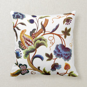 Coussin Broderie des Faux - Broderie des crevettes bleues 