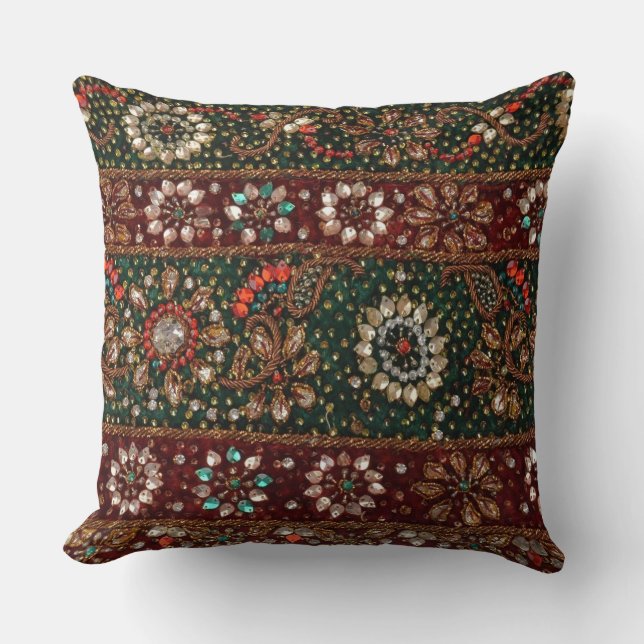 Coussin Broderie indienne Bling de textile de l'Inde de (Recto)