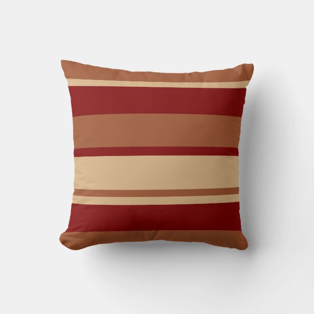 Coussin bronzage rouge Brown de rayure (Recto)