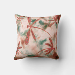 Coussin Bronze Dragonflies Green Splash