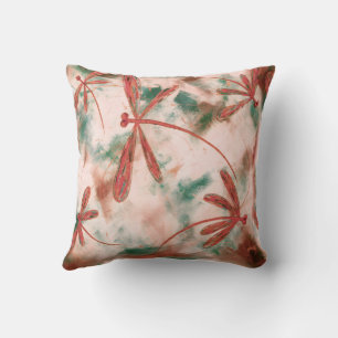 Coussin Bronze Dragonflies Green Splash