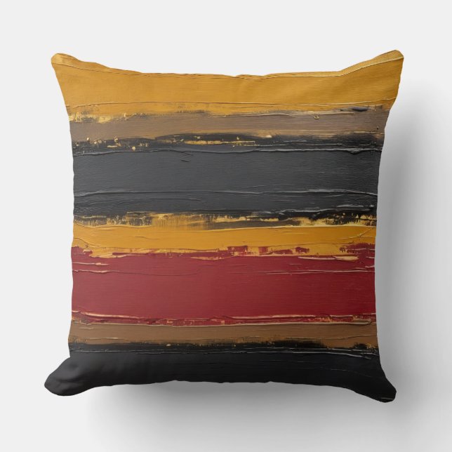 Coussin bronze, ocre or, marsala et charbon de bois (Recto)