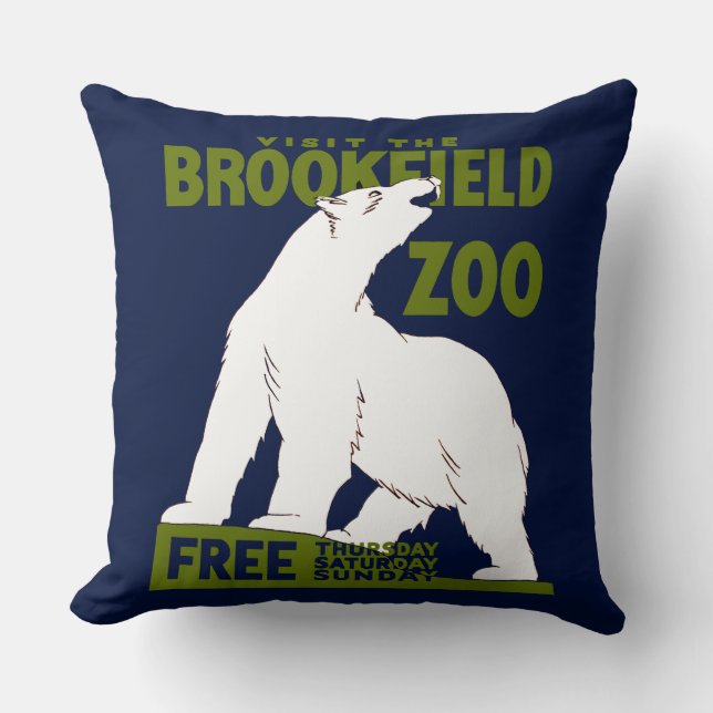 Coussin Brookfield Zoo, Programme d'art fédéral Poster 193 (Recto)