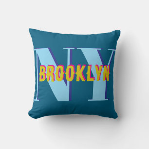 Coussin BROOKLYN NY bleu gris bklyn élégant