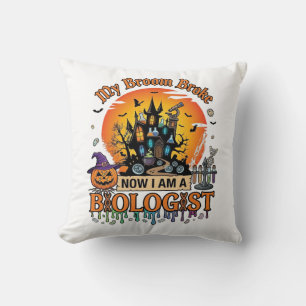 Coussin Broom Broke Biologiste Halloween Château Hanté Cit