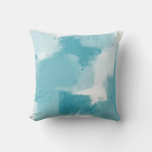 Coussin Brosses Turquoises et blanches Abstraites