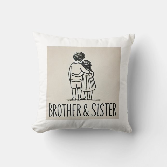 Coussin Brother & Soeur Hug Cushion - Famille de coeur (Recto)