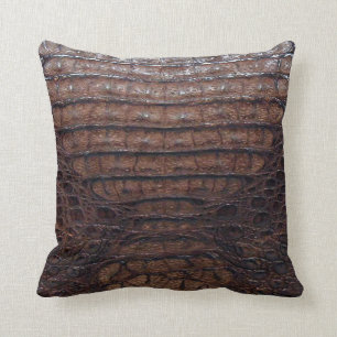 Coussin Brown #1 d'impression d'alligator