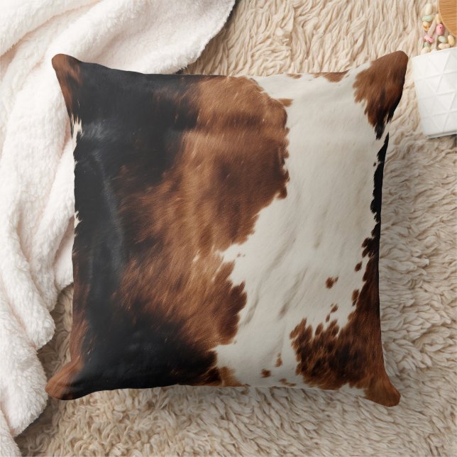Coussin Brown Crème Noir Vache du Sud-Ouest (Couverture)