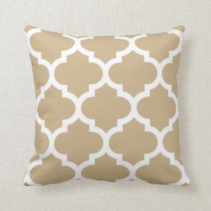 Coussin Brown de Quatrefoil de sable