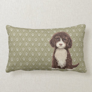 Coussin Brown de vert de chien de