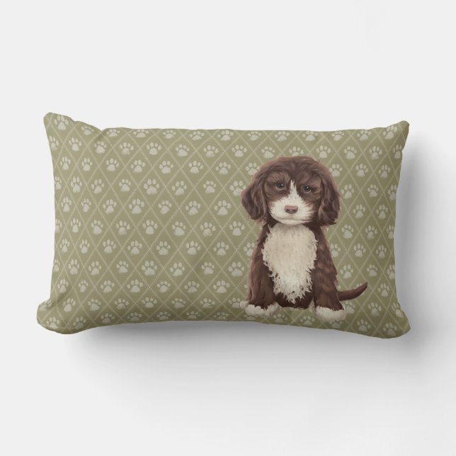 Coussin Brown de vert de chien de (Recto)