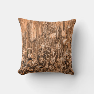 Coussin Brown Floral Abstrait